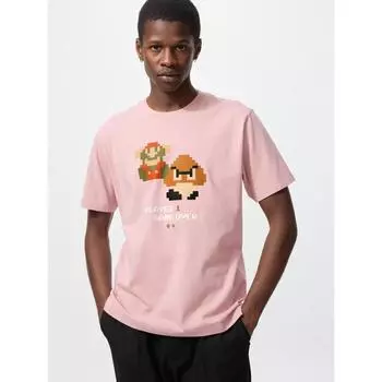 Uniqlo Футболка Super MArio Archive UT с графическим принтом, короткий рукав A 11 PINK/UNISEX XS