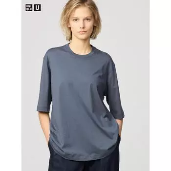 Uniqlo Футболка свободного кроя Supima CoTTon 01 OFF WHITE/WOMEN XS