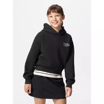 Uniqlo Girls Dry Sweat Crop Hoodie C 09 BLACK/KIDS 100