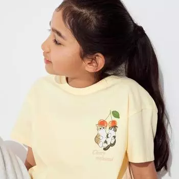 UNIQLO GIRLS Mofusand UT графическая футболка с коротким рукавом C