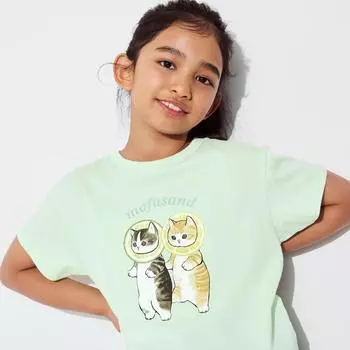 UNIQLO GIRLS mofusand UT графическая футболка с коротким рукавом B