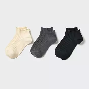 UNIQLO GIRLS short socks 3P ribbon