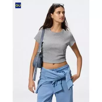 Uniqlo Гу Рип Кроп Т 01 OFF WHITE/WOMEN S