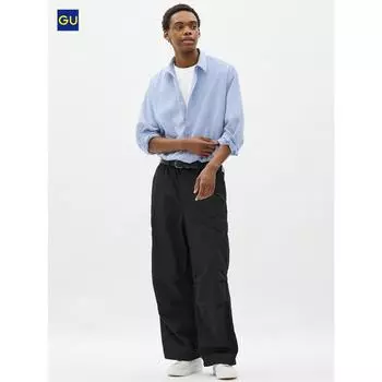 Uniqlo Gu Супер Широкие Брюки Карго 01 OFF WHITE/MEN S
