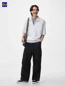 Uniqlo Gu Супер Широкие Брюки Карго 09 BLACK/MEN XL
