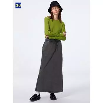 Uniqlo Gu Wash Sweat Узкий макси-крой 65 BLUE/WOMEN S