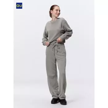 Uniqlo Gu Wash Свитшот Barrel Leg Брюки 62 BLUE/WOMEN S