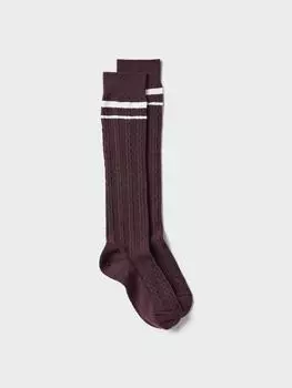 Uniqlo Heattech Hi Socks Cable Line 17 RED/WOMEN 2325