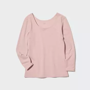 UNIQLO Heattech Хлопок U-образный вырез T часть 8 Очень теплый