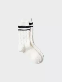 Uniqlo Heattech Socks Cable Line 00 WHITE/WOMEN 2325