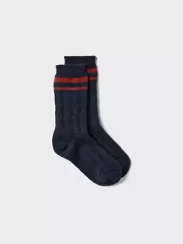Uniqlo Heattech Socks Cable Line 69 NAVY/WOMEN 2426