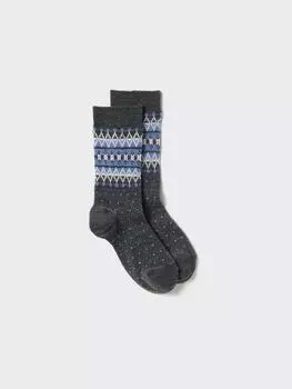 Uniqlo Heattech Socks Fair Isle B 08 DARK GRAY/WOMEN 2325