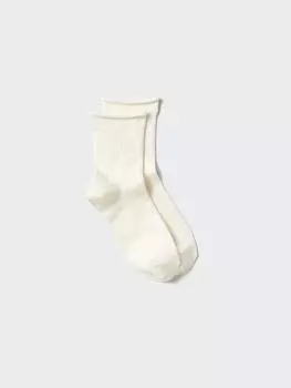 Uniqlo Heattech Socks Lip Cuff Roll 00 WHITE/WOMEN 2325