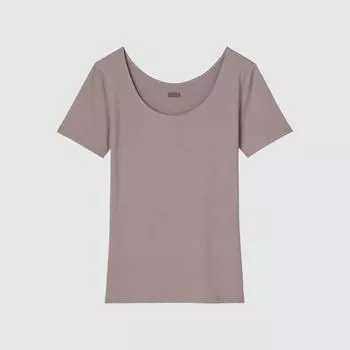 UNIQLO Heattech U-образный вырез T с коротким рукавом