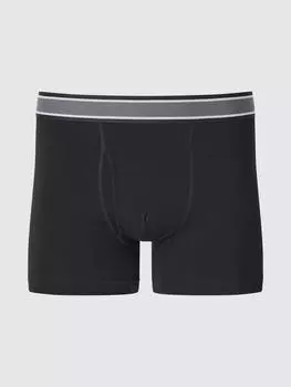 Uniqlo Хлопковые боксеры с передним отверстием 09 BLACK/S