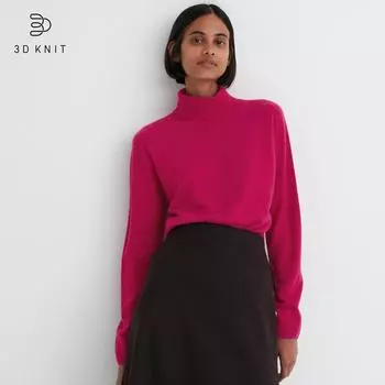 UNIQLO JAPAN 3D кашемировый свитер с высоким воротником и длинными рукавами