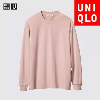 Uniqlo Japan Air RhyThm CoTTon Crewneck T с длинным рукавом 00 WHITE/S