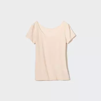 Футболка Uniqlo Japan Air RhyThm U-образным вырезом с коротким рукавом 00 WHITE/XS