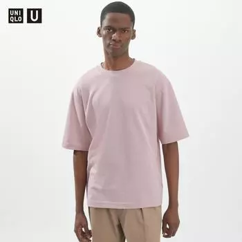 UNIQLO JAPAN Airism Хлопковая футболка оверсайз с половиной рукава