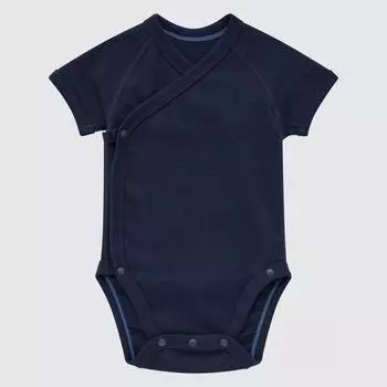 UNIQLO JAPAN Боди с короткими рукавами и открытой передней частью. 00 WHITE/60