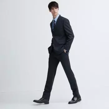 UNIQLO JAPAN Брюки облегающего кроя из эластичной шерсти на все сезоны. 05 GRAY/67
