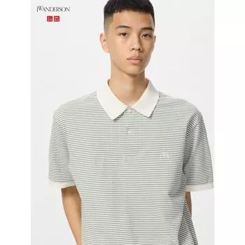 Uniqlo Japan Dry Kanoko Border Polo Shirt