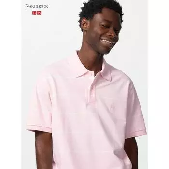 Uniqlo Japan Dry Kanoko Border Polo Shirt 00 WHITE/XS