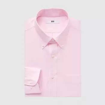 UNIQLO JAPAN Fine Cross Оксфордская рубашка с воротником на пуговицах и длинными рукавами