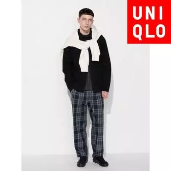 Uniqlo Japan Фланелевые легкие брюки до щиколотки 07 GRAY/XS