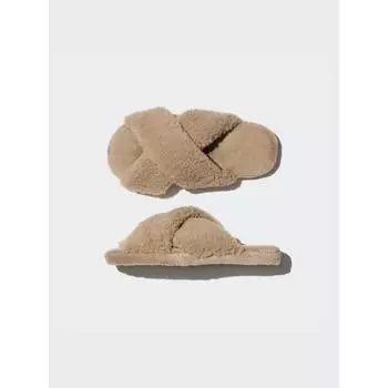 Uniqlo Japan Fleece Room Shoes Boa Fleece 32 BEIGE/M