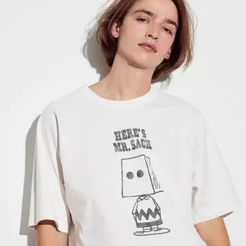 UNIQLO JAPAN Футболка оверсайз с короткими рукавами и рисунком Peanuts You Can Be Anything UT