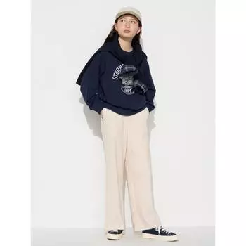 Uniqlo JAPAN GIRLS широкие брюки в рубчик