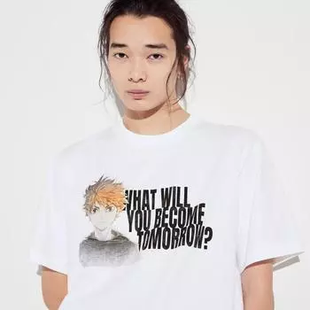 UNIQLO JAPAN Haikyu UT стандартный крой с короткими рукавами