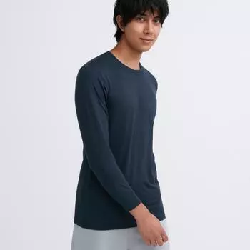 UNIQLO JAPAN HEATTECH Crewneck T с рукавом 9 четвертей