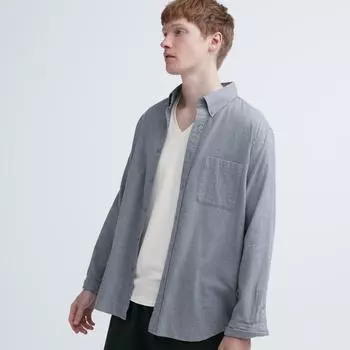 UNIQLO JAPAN HEATTECH ХЛОПОК С V-образным вырезом ОЧЕНЬ ТЕПЛЫЙ НОЧНОЙ РУКАВ 01 OFF WHITE/XS