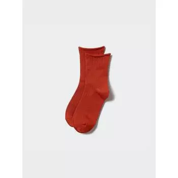 Uniqlo Japan Heattech Socks Crew Top Roll 15 RED/2325