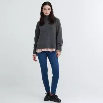Uniqlo Japan Heattech Ultra Stretch High Rise Denim Leggings Pants Стандартная длина 69 71 см 68 BLUE/XS