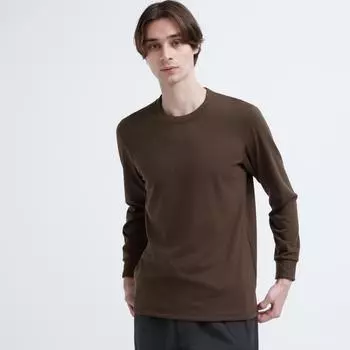 UNIQLO JAPAN HEATTECH УЛЬТРА ТЕПЛЫЙ КРУГЛЫЙ ВЫРЕЗ УЛЬТРА ТЕПЛЫЙ С ДЛИННЫМ РУКАВОМ 01 OFF WHITE/XS