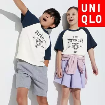 UNIQLO JAPAN Хлопковая футболка с рисунком Aerism с короткими рукавами 01 OFF WHITE/100