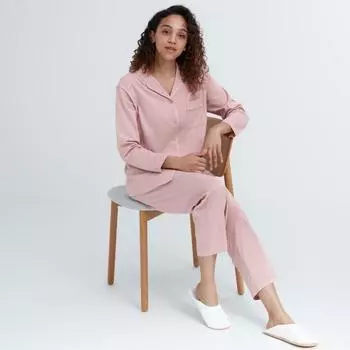 Uniqlo Japan Air Rhythm Хлопковая пижама с длинным рукавом 69 NAVY/XS