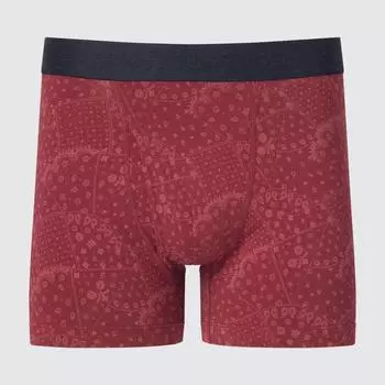 UNIQLO JAPAN Хлопковые боксеры с принтом, открытая передняя часть