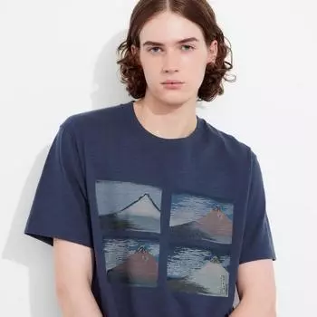 UNIQLO JAPAN Hokusai Remix UT Графическая футболка с короткими рукавами, стандартный крой