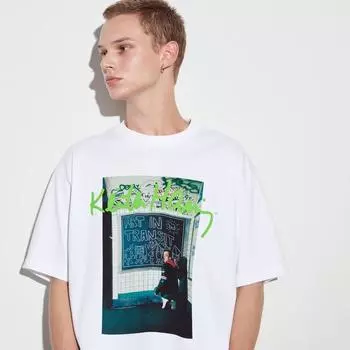 UNIQLO JAPAN Keith Haring Subway Drawing UT Графическая футболка свободного кроя с короткими рукавами