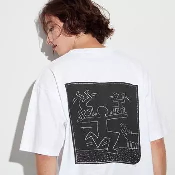 UNIQLO JAPAN Keith Haring Subway Drawing UT Графическая футболка свободного кроя с короткими рукавами
