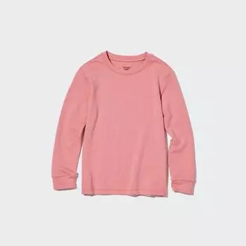 UNIQLO JAPAN KIDS HEATTECH ХЛОПКОВЫЙ ВЫРЕЗ С КРУГЛЫМ ВЫРЕЗОМ ОЧЕНЬ ТЕПЛЫЙ С ДЛИННЫМ РУКАВОМ