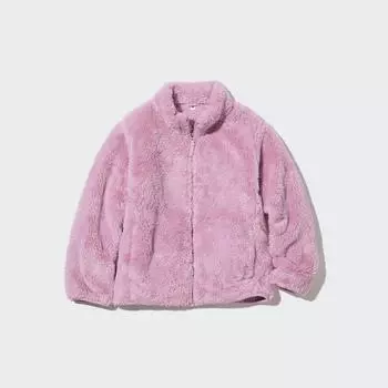 UNIQLO JAPAN KIDS Меховая флисовая куртка на молнии с длинными рукавами 01 OFF WHITE/110