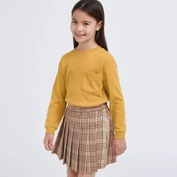 UNIQLO JAPAN KIDS Soft Touch футболка с круглым вырезом и длинными рукавами