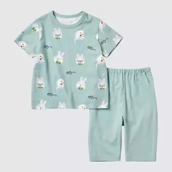UNIQLO JAPAN Коллекция книжек с картинками Сухие пижамы Очки Кролик С короткими рукавами