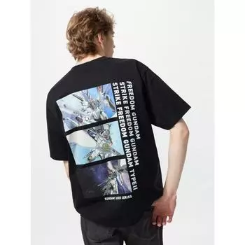 Uniqlo Japan Mobile Suit Gundam 45th Anniversary Ut Свободный крой 09 BLACK/XS