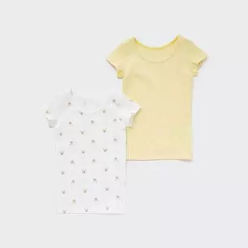 UNIQLO JAPAN Набор из 2 предметов с хлопковым фрезерованием внутри T с короткими рукавами и изображением животных